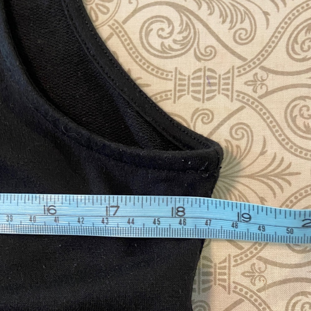 Emma & Michele Cinch Ruched Black Mini Dress Tank Top Side Tie M Sleeveless - Picture 3 of 10